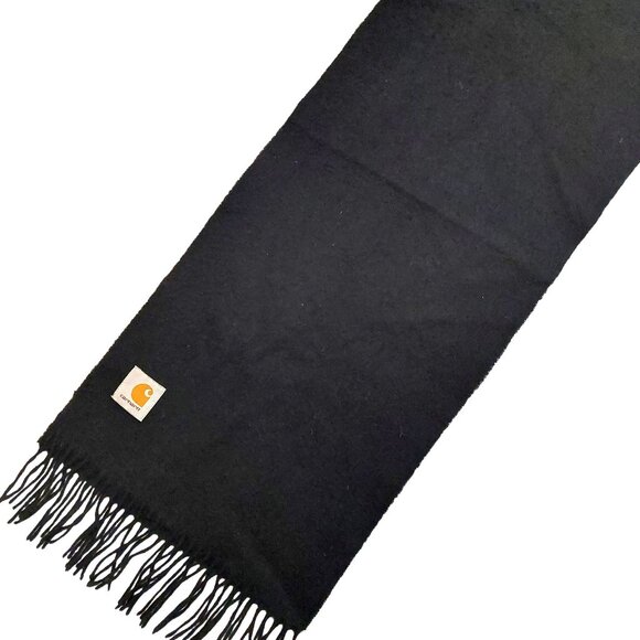 Carhartt Classic Retro Vintage Black Wool Scarf - Picture 4 of 9